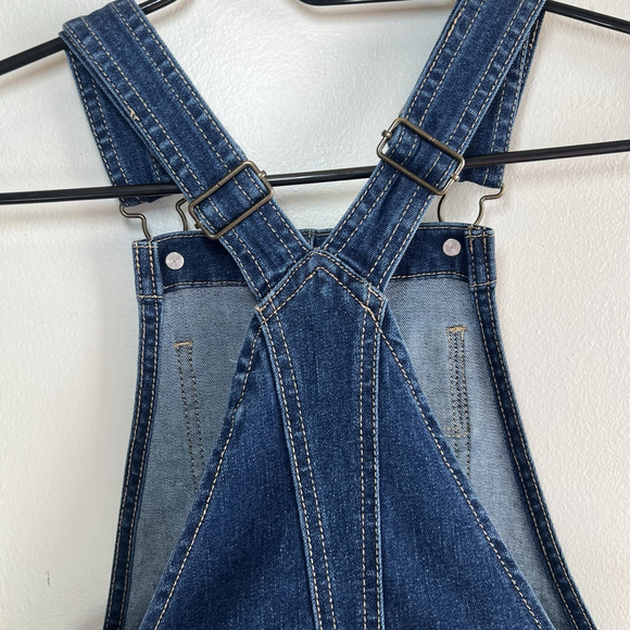 Justice Girls Overall Jumper Denim Blue Size 10 Slim Skinny Stretch Fringe Hem - Picture 9 of 15